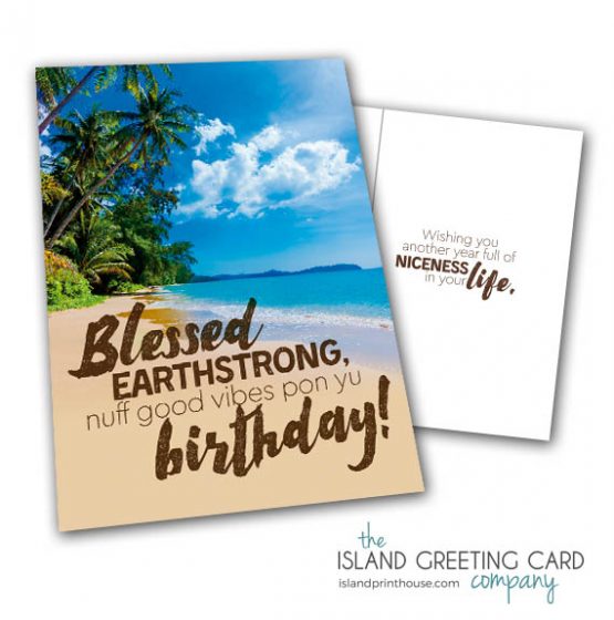 Blessed Earthstrong Jamaican Birthday Greeting Card