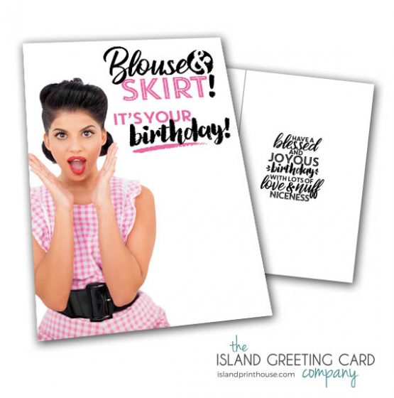 Blouse and Skirt Jamaican Birthday Card